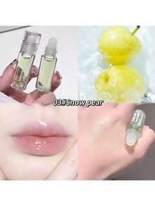 Magic Lip Oil With Roller Applicator - Moisturizing And Nourishing, Long-Lasting Hydration, Suitable For All Light Skin Tones, Quick And Even Application, Perfect For Daily, Stage, Evening And Holiday Makeup, Stage Makeup, Fun Design, Long-Lasting Formula. Transparent Lip Gloss Roller, Moisturizing Oil, Lip Balm, Lip Makeup, Moisturizing Base, Lip Tint, For Women Fruity Oil.