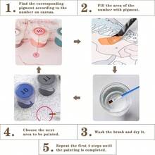 Pintura por Nmeros, 40 * 50cm Cuadros para Pintar con Numeros y Pintura Lienzo y Pinturas Acrlicas, Acrlico Kit de Pintura con 3 Pinceles, para Decoracin Hogar flor - Flor - Ver 5