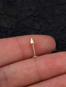 S925 Sterling Silver Flat Threaded Nose Ring/Earring, Geometric Cone Nose Stud, Unisex Body Piercing Jewelry For Daily Wear