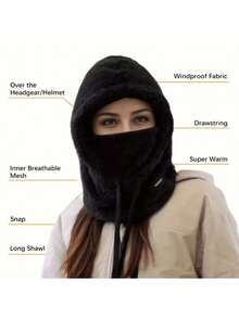 1PC   Street    Flannelette    Wind-Proof  Warming    Hat  Autumn And Winter - 卡其色 - 查看 3