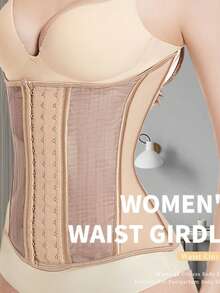 1PC Ladies' Double-Layer Mesh Waist Cincher Corset With Snap Buttons For Figure Shaping - Multicolor - View 5