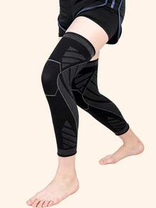 1 pieza Manga de pierna deportiva transpirable, manga de compresión de pierna completa tejida, adecuada para hombres y mujeres, correr, baloncesto, ciclismo, fútbol - Multicolor - Ver 10