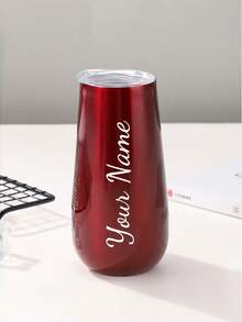 1pc Personalized Name Insulated Tumbler, 6oz Stainless Steel Champagne Cup, Thermal Coffee Mug, Travel Cup, Customized Insulated Tumbler, Bridesmaid Champagne Glass, Double Wall Vacuum Insulated Cup, Indoor Kitchen Outdoor Travel Hot Cold Drink Car Cup, Winter Summer Drinkware, Reusable, Best Gift For Boyfriend, Girlfriend, Lover, Family, Wife, Husband, Best Friend, Classmate, Coworker, Perfect Gift For Wedding, Valentine's Day - Multicolor - View 8