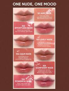 JUDYDOLL STAY SHINE LIPSTICK, Hydrating Lip Gloss, Non-Stick, Limited Edition For New Year - 104 Khỏa thân tĩnh lặng - Xem 9