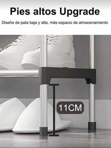 Organizador de zapateros de 6/8Niveles,Rack de Acero lnoxidable  Organizador de Zapatos Simple y Facil de Montar - Negro - Ver 11