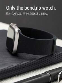 Huastonband 1件適用於Apple Watch錶帶，中性款荔枝紋矽膠磁吸錶帶，適合 42mm、38mm、40mm、41mm、44mm、45mm、46mm、49mm，時尚智慧手錶替換錶帶 - 黑色 - 查看 3
