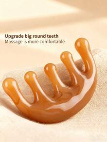 1个5齿按摩梳，树脂大齿头穴位按摩理疗工具，爪形头皮按摩器，便携式 - 彩色 - 查看 3