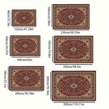 Red Floral Pattern Oriental Design Area Rug Washable Rug Vintage Traditional Floor Cover Foldable Thin Retro Accent Indoor Non Slip Carpet Print Mat Bedroom Living Room Bathroom Home Decor Large Carpets Dining Room Rug Kitchen Rugs For Entryway - A - 查看 6