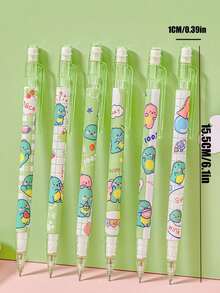 0.5mm Automatic Pencil With Rubber No Refill Cute Style Writing Tool For Students School Office Teaching Writing Tool (Random Style) Back-To-School Season Starting School Season - Multicolor - View 3