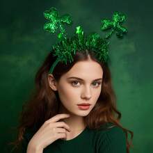 1pc Irish Festival Headband, St. Patrick's Day Party Costume Hat Headband With Four-Leaf Clover And Shamrock Decor, Carnival Party Supplies, Birthday Celebration - Multicolor - View 11