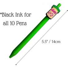 10-Pack Of Cute Nursing Pens With Heart, Funny  Nurse Gifts Syringe Designs In Black Ink - Versatile Writing Instruments For Nurses  Local Shipping - 經典的 - 查看 3