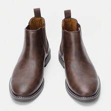 Men's Chelsea Boots, Casual Business Commuter Boots, Retro Ankle Boots - Mocha Brown - View 2
