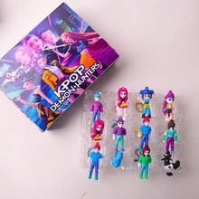 Mattel Chaveiro de PVC macio estilo Caçador de Bruxas K-Pop: Presente de material especial - Pode ser pendurado ou colocado na mesa/escritório, decoração divertida para festas (estilo aleatório) Squad Squad Fashion Blind Box