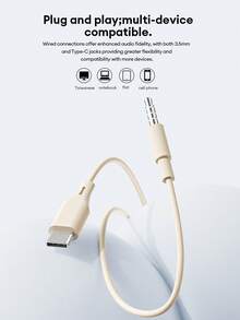 Lenovo 联想Y105有线入耳式耳机，采用硅胶耳塞，HiFi音质，适用于音乐、游戏和电竞，具备降噪功能，配备高清麦克风，佩戴舒适，适合运动，兼容华为、苹果、PC和智能手机。 - 米色 - 查看 9