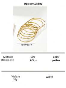 7pcs Elegant Holiday Gift Bracelets, Suitable For Daily Wear - Yellow Gold - View 9