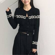 Women Sports Sweater Co-Ords - Black Two-piece Set - View 8