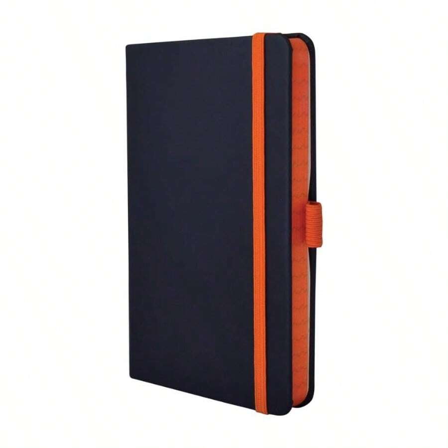 - Libreta de Notas Modelo BLA - 60 - NAR Hoja Rayadas Elstico de Cierre, Portadocumentos y Poraplumas Listn Separador Color Black/ Naranja - Naranja - Ver 1
