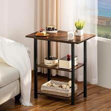 Printer StandsLerliuo - Soporte para impresora de 3 niveles mesa para impresora móvil industrial con estante de almacenamiento y marco de acero soporte para carrito de impresora rodante con ruedas bloqueables - Marrn - Ver 2