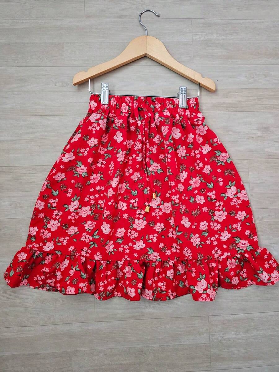 Duna Skirt, Children's Fashion, Floral Print - 紅色花卉圖案 - 查看 1