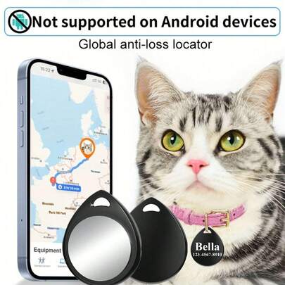 Customizable Pet Anti-Lost Device, Pet Smart Anti-Lost Tracker, Compatible With IOS System Only, Cat/Dog Tracking Collar, Pet Accessories, Dual Protection Against Getting Lost, Perfect Gift For Pets