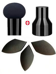 1/2/3pcs Multi Color Mushroom Head (Yellow,Blue,Purple,Green,Pink,Orange,Black) ,Air Cushion Powder Puff For Facial Concealer Makeup Cream And Foundation Cream Mixed Beauty Sponge,Makeup Sponge Head Puff Green Festival Leprechaun