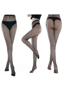 Sexy Rhinestone Fishnet Tights, Starry Sky Rhinestone Leggings - Black - View 2