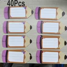 40pcs Office Supplies Labels: Labels, Plates, Storage Cabinet, Classroom Supplies (Pencil Style) - Multicolor - View 1