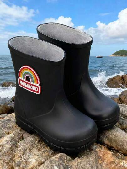 New Kids Rain Boots, Cute & Fashionable Rainbow Pattern - Unisex For Boys & Girls, Waterproof, Lightweight, Comfortable, Suitable For Rainy Days, Commuting And All Seasons (Spring, Summer, Autumn). An Ideal Gift For Birthday Parties.