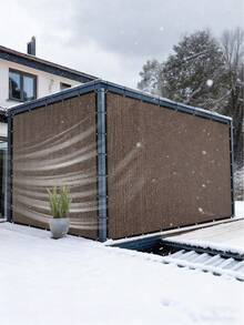 重型防雪网，高强度抗撕裂雪罩，带金属孔眼 - 耐用防冰雹、耐寒、高承重、易于安装，保护露台、车库入口、花园植物和宠物屋，有效防止积雪（非封闭式结构）