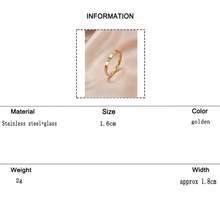 1pc Stainless Steel Rhinestone Embellished Minimalist Design High-End Fashion Ring For Women - Ring - View 13