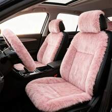 9件套5座汽车座椅套，含2件前排单人座椅套，毛绒汽车座椅套 | 女士粉色蓬松座椅套，均码，针织面料，可机洗。送给朋友、毕业、返校、圣诞节、情人节、父母、万圣节、感恩节、生日、新年及其他节日的最佳礼物。 - 座椅套 - 查看 2