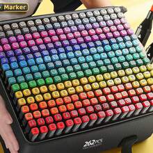 12 To 262 Colors Alcohol Marker Pens Bright Permanent For Coloring Art Markers , Adults Coloring Book Wide Chisel, Halloween/Thanksgiving Day/Christmas Gift