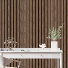 Adhesive Wallpaper With Ribbed Wood Pattern, Rustic Oak, Medium Strips - Multicolored 28 - View 1