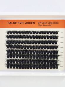 HBZGTLAD New 8-Row 160D/120D/100D/80D/60D Fluffy Eyelash Clusters + Eyelash Curler, Volumizing Individual Eyelash Extensions DIY Eyelash Lengthening False Eyelashes Suitable For Daily And Party Use - Black - View 11