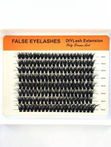HBZGTLAD New 8-Row 160D/120D/100D/80D/60D Fluffy Eyelash Clusters + Eyelash Curler, Volumizing Individual Eyelash Extensions DIY Eyelash Lengthening False Eyelashes Suitable For Daily And Party Use - Black - View 10