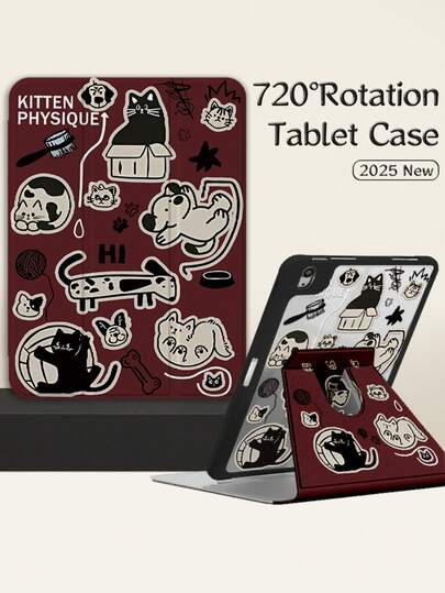 1 Piece, Double-Sided High-Definition Cartoon Puppy Pattern Tablet Case Compatible With Ipad 10/9/11 Generation (2025 Model), Transparent Acrylic Back Cover, Wear-Resistant And Anti-Fall, Automatic Wake/Sleep, Multi-Angle Support With Pen Tray, Essential For Office And Study, Non-Magnetic Protective Case, Christmas Gift, 2026 New Year Gift