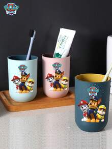 1pc Paw Patrol Cartoon Cute Rinse Cup, Suitable For Family Of Four, Couples, Modern Bathroom, Can Store Toothbrush, Minimalist Style, Multi-Purpose Container For Small Spaces