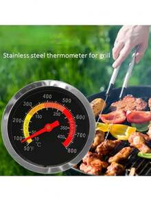 Barbecue Thermometer Stainless Steel 10-400 Degrees Celsiu Grill Temperature Gauge Oven Temperature Meters Long Probe BBQ - Multicolor - View 3
