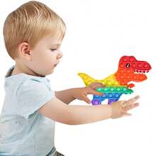 彩虹恐龙泡泡膜减压玩具、烦躁玩具、成人和儿童时尚泡泡流行玩具、圣诞节、万圣节派对游戏装饰礼物、放松玩具、适合儿童和成人的有趣推拉时尚游戏 - 彩色 - 查看 6