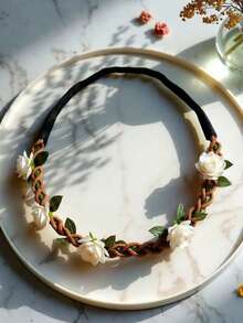 1 Stück farbenfroher Rosenblumenkranz, das beste Valentinstags-Geschenk für Frauen & Mädchen, Rosengeflochtenes Stirnband, elastisch dehnbar, Braut-Party Haarschmuck, Boho Urlaubsstil, Krone, Frauen Festival Haarschmuck, Kronen, Tiara, Kostümkrone, Haarreif Valentinstag Muse, Braut, Hochzeit - Verschiedenfarbig - Übersicht 3