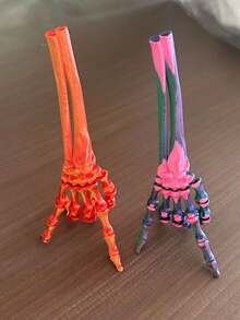 Mano de esqueleto humano flexible con articulaciones móviles impresas en 3D, modelo de palma de esqueleto articulado espeluznante para Halloween - Multicolor - Ver 4