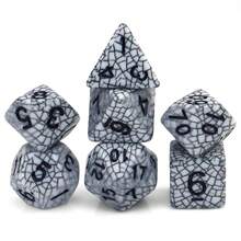 Bộ 7 xúc xắc đa mặt bằng acrylic (thiết kế sọc đen) - Cạnh trơn, phụ kiện trò chơi nhập vai, thiết kế đẹp mắt, nâng cao trải nghiệm chơi game. - màu đen - Xem 2