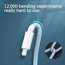 USB-C To Lightning Fast Charging Cable, PD Power Adapter Cable With USB Type-C Male/Female Interface, High-Speed Data Transfer (Compatible With Samsung Android Smartphones And Most Devices), Durable Nylon Braided Cable, Compatible With Iphone 14/13/12/11 Pro Max XR XS X 8 7 6 Plus SE Compatible With Iphone 17, 17 Pro Max, 16, 16 Plus, 16 Pro, 16 Pro Max,Compatible With , Compatible With OnePlus Charger Travel - Multicolor - View 9