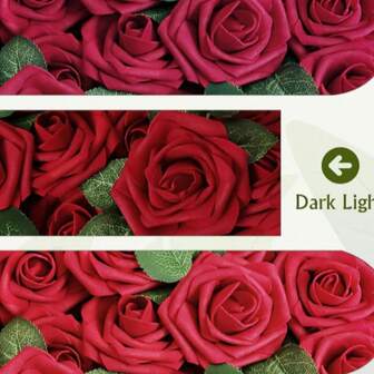 Konstgjord blomma mörkröd ros 25 st äkta falska rosor med stjälk för gör-det-själv bröllopsbuketter bordsdekorationer arrangemang fest babyshower alla hjärtans dag julgransdekorationer (presentask ingår ej)