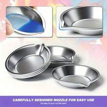 6/12PCS Stainless Steel Small Round Paint Tray Paint Mixing Palette Tray,Suitable For Mixing Of Various Pigments - Multicolor - View 2