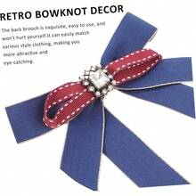 GALPADA Pajarita Cinta De Diamantes De Imitacin Broche De Diamantes De Imitacin Cinta para Arcos Corbata De Diamantes De Imitacin Lazos para El Cabello Las Mujeres Broche De Arco - 17X13.5X1.5CM + azul - Ver 7