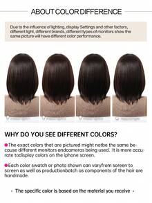 13*4 High Definition Lace 10 Inch Black Brown Bobo Head Straight Synthetic Wig, Fashionable Halloween Funny Style, 10 Inch Bobo Head Straight Hair, 13*4 High Definition Lace Area, No Bangs, Heat Resistant Synthetic Hair, Suitable For Daily Wear, Parties, Halloween And Cosplay. - Black Brown - View 9