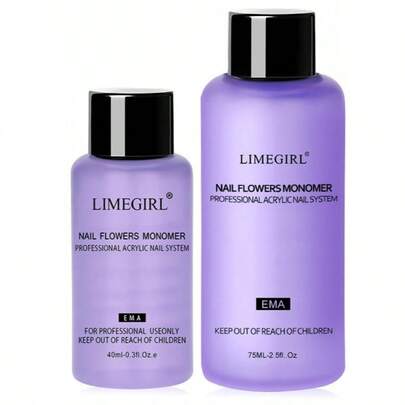 LIMEGIRL 2.5oz Acrylic Liquid Monomer Set, Professional Acrylic Liquid Monomer Kit For Acrylic Nail Extension, New Year Gift, Suitable For Women & Girls, 40/75ml Nails