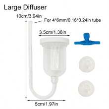 CO2 Diffuser For Aquarium Bubble Counter Reactor CO2 System Atomizer For Fish Tank Live Plants Water Grass Grow Oxygen Refiner With Suction Cup For Internal Diameter 4mm Tube