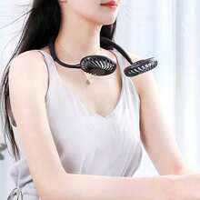 Neck Fan LED Neck Fan Upgraded Version 1200mAh Battery Capacity Long Battery Life Suitable For Students Office Outdoor Travel Holiday Essential Perfect Gift - 彩色 - 查看 7